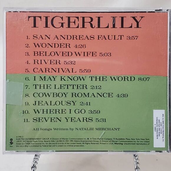 Natalie Merchant Tigerlily 1995 Music Album [CD] - Picture 5 of 5